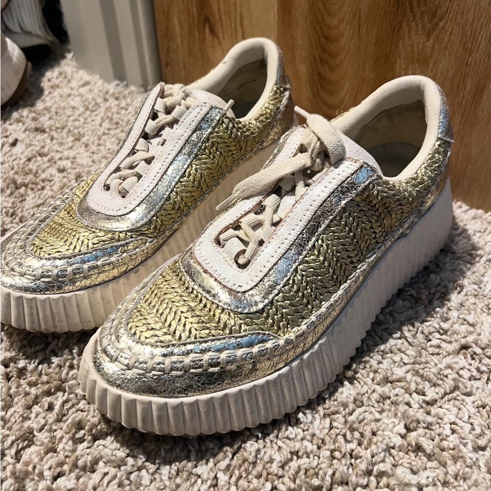 Dolce Vita Gold and Silver Sneakers